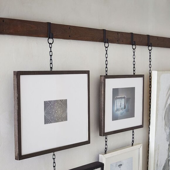 Walnut Wall Rail Modern Display - Picture 7 of 12